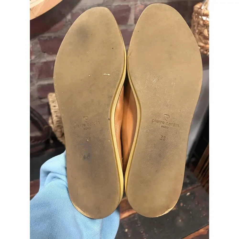 Pierre Cardin Tan Leather Penny Loafers Comfort Shoes Women’s 7.5